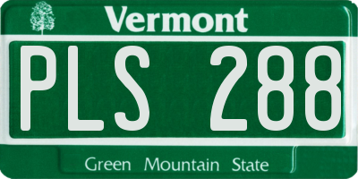 VT license plate PLS288