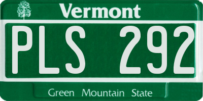 VT license plate PLS292