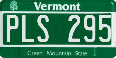 VT license plate PLS295