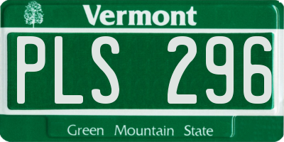 VT license plate PLS296