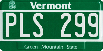 VT license plate PLS299