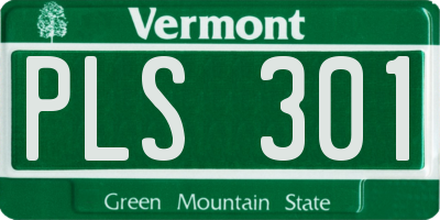 VT license plate PLS301