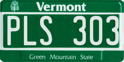 VT license plate PLS303
