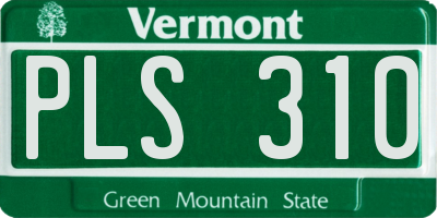 VT license plate PLS310