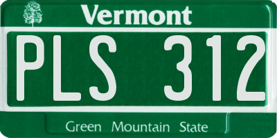 VT license plate PLS312