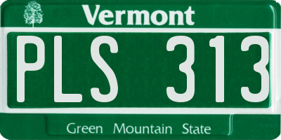 VT license plate PLS313