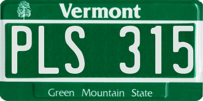 VT license plate PLS315