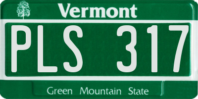 VT license plate PLS317