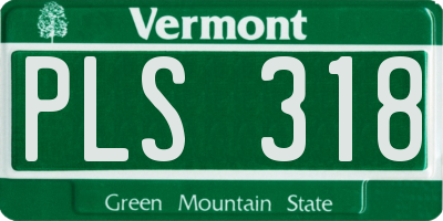VT license plate PLS318