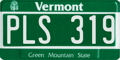 VT license plate PLS319