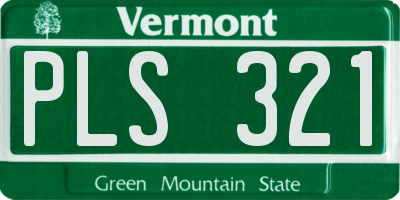 VT license plate PLS321