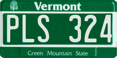 VT license plate PLS324