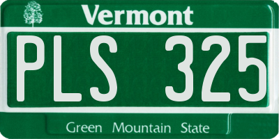 VT license plate PLS325
