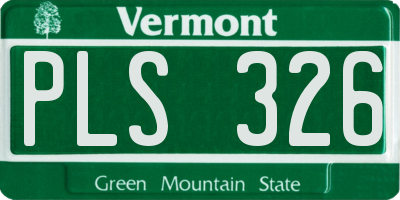 VT license plate PLS326