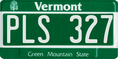 VT license plate PLS327