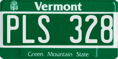 VT license plate PLS328