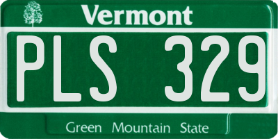 VT license plate PLS329
