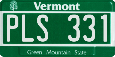 VT license plate PLS331