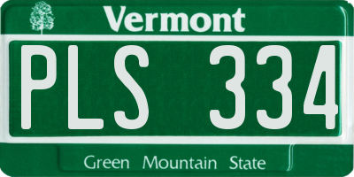 VT license plate PLS334