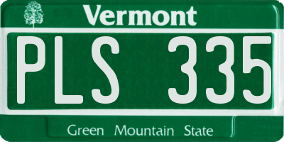 VT license plate PLS335