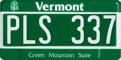 VT license plate PLS337