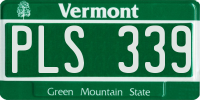 VT license plate PLS339