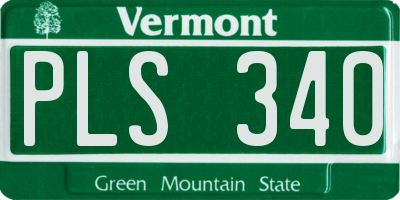 VT license plate PLS340