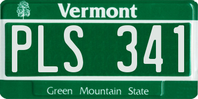 VT license plate PLS341