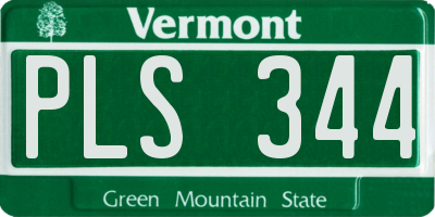 VT license plate PLS344