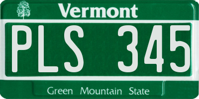 VT license plate PLS345