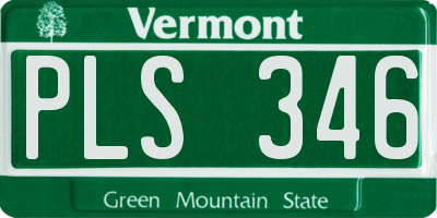VT license plate PLS346