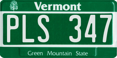 VT license plate PLS347