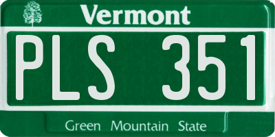 VT license plate PLS351
