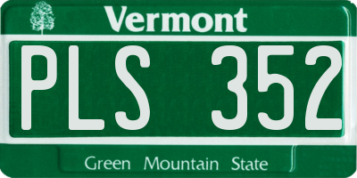 VT license plate PLS352