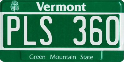 VT license plate PLS360