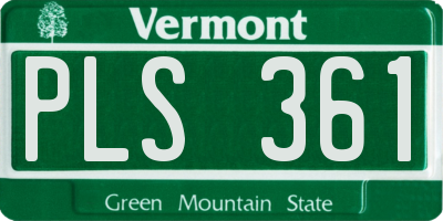 VT license plate PLS361