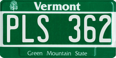 VT license plate PLS362