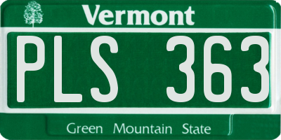 VT license plate PLS363