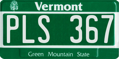 VT license plate PLS367