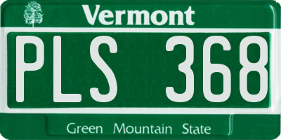 VT license plate PLS368