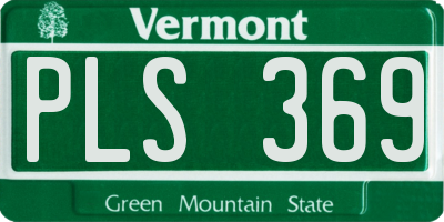 VT license plate PLS369