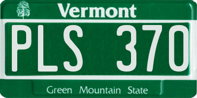 VT license plate PLS370