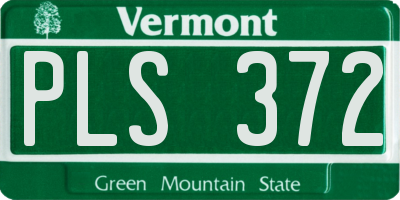 VT license plate PLS372
