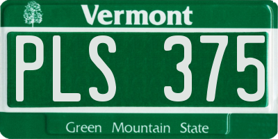 VT license plate PLS375