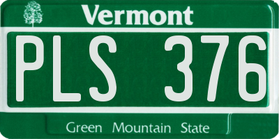 VT license plate PLS376