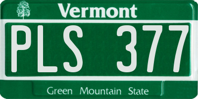 VT license plate PLS377
