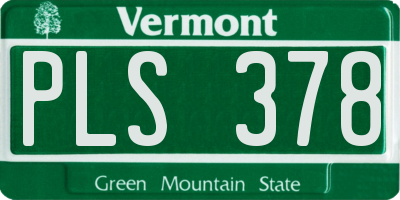 VT license plate PLS378