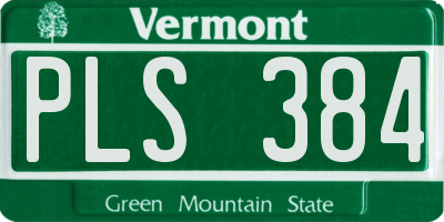 VT license plate PLS384