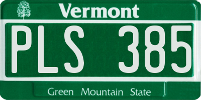 VT license plate PLS385