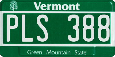VT license plate PLS388